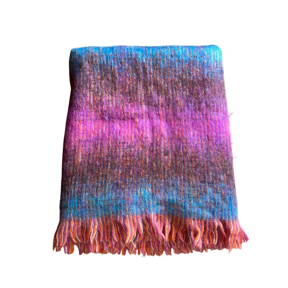 Vintage Robert Mackie of Scotland Mohair blend shawl or throw blanket